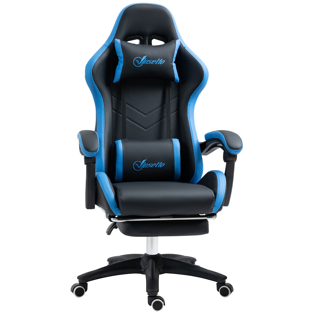 Chaise gaming fauteuil gaming ergonomique avec dossier inclinable à 135° et soutien lombaire, 65 x 65 x 121-129 cm noir-0