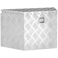 Boîte à outils pour remorque boîte de rangement en aluminium verrouillable en forme trapézoïdal 73,7 x 41 x 46 cm argent-0