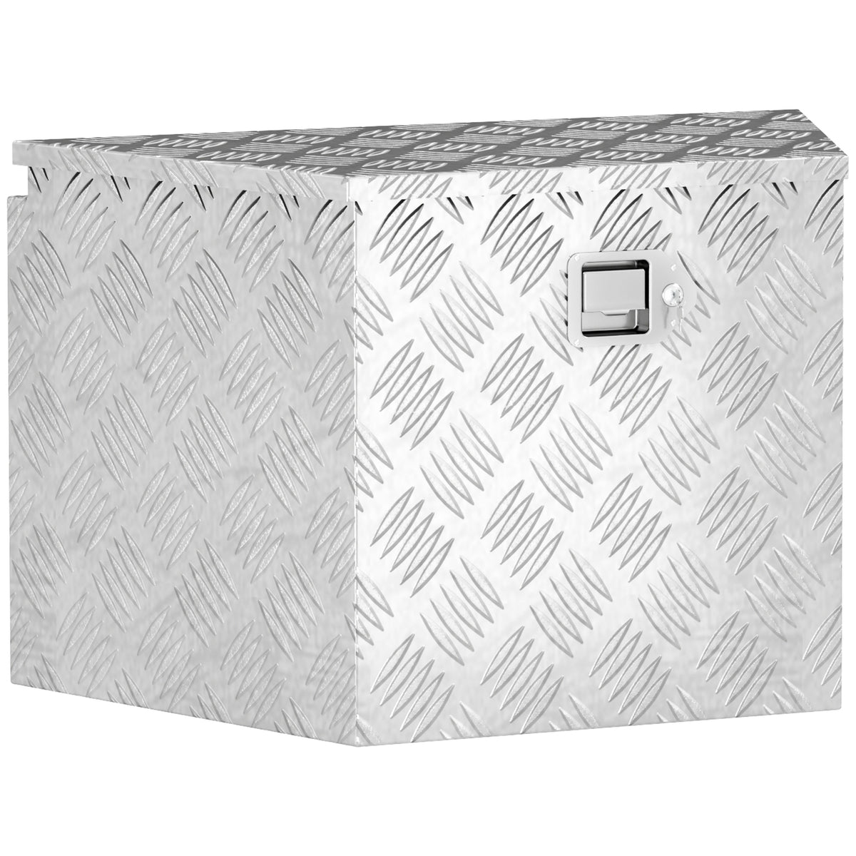 Boîte à outils pour remorque boîte de rangement en aluminium verrouillable en forme trapézoïdal 73,7 x 41 x 46 cm argent-0