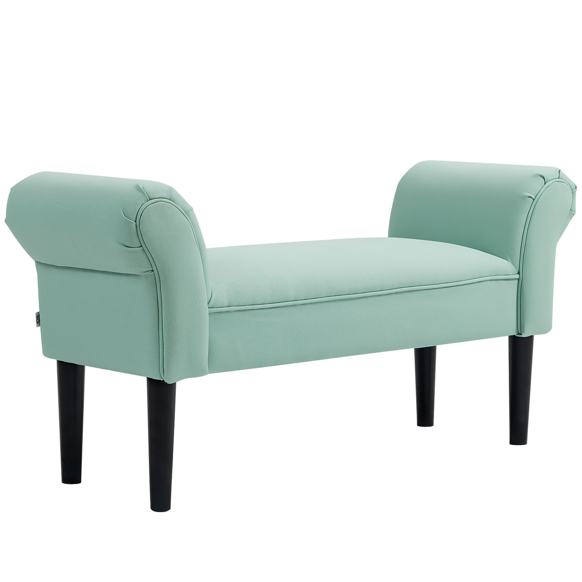 Banc Entrée Bout de Lit Rembourré pour Chambre à Coucher, Tissu à Voile, vert, 102 x 36 x 51 cm-0