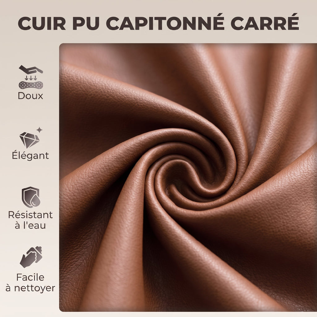 Lot de 2 Tabourets de Bar en Cuir PU, Rétro-Industriel, Hauteur Réglable, Pivotant 360°, 40x41,5x76-98cm, Marron Foncé-4
