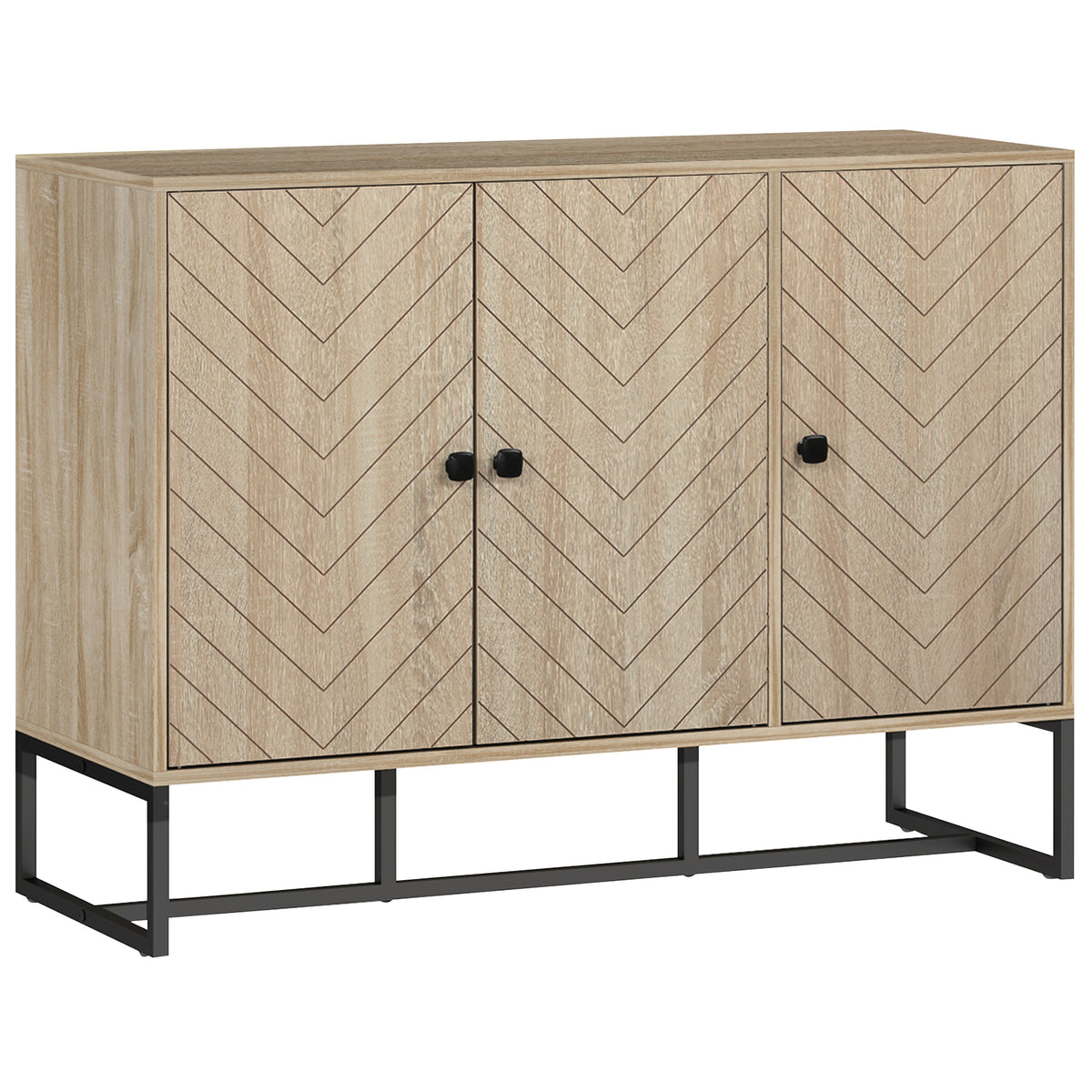 Buffet salon meuble de rangement armoire de cuisine avec placard 2 portes et étagères réglables 108 x 40 x 80 cm, chêne-0