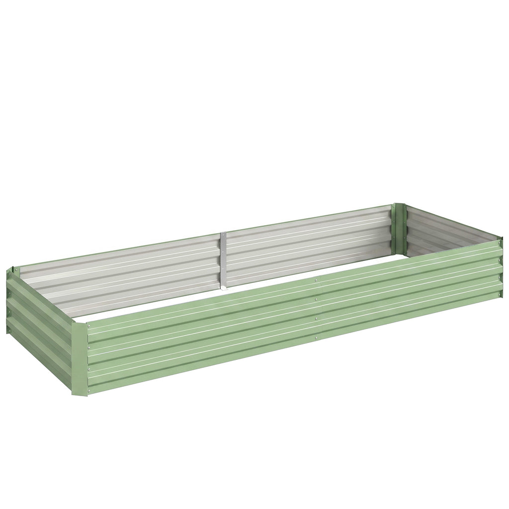 Carré Potager de Jardin Rectangulaire Jardinière Extérieure 241 x 90,5 x 30 cm Tôle d'Acier Ondulée Vert Clair-0