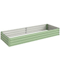 Carré Potager de Jardin Rectangulaire Jardinière Extérieure 241 x 90,5 x 30 cm Tôle d'Acier Ondulée Vert Clair-0