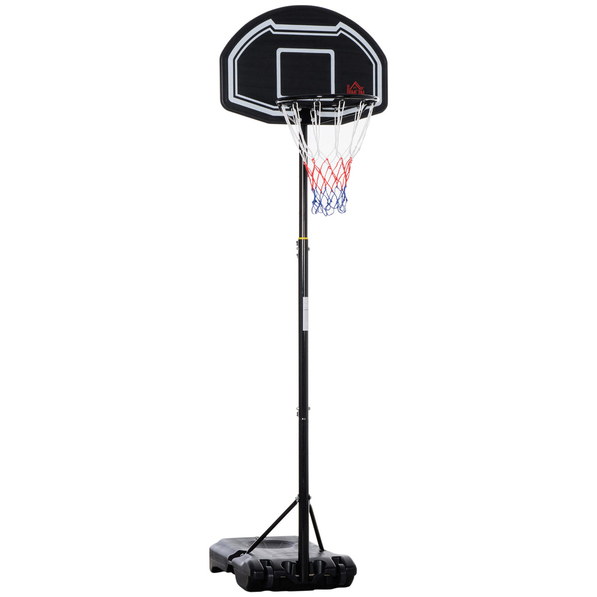 Panier de basket extérieur hauteur réglable 197,5-254 cm panier de basket sur pied à roulettes base remplissable noir-0
