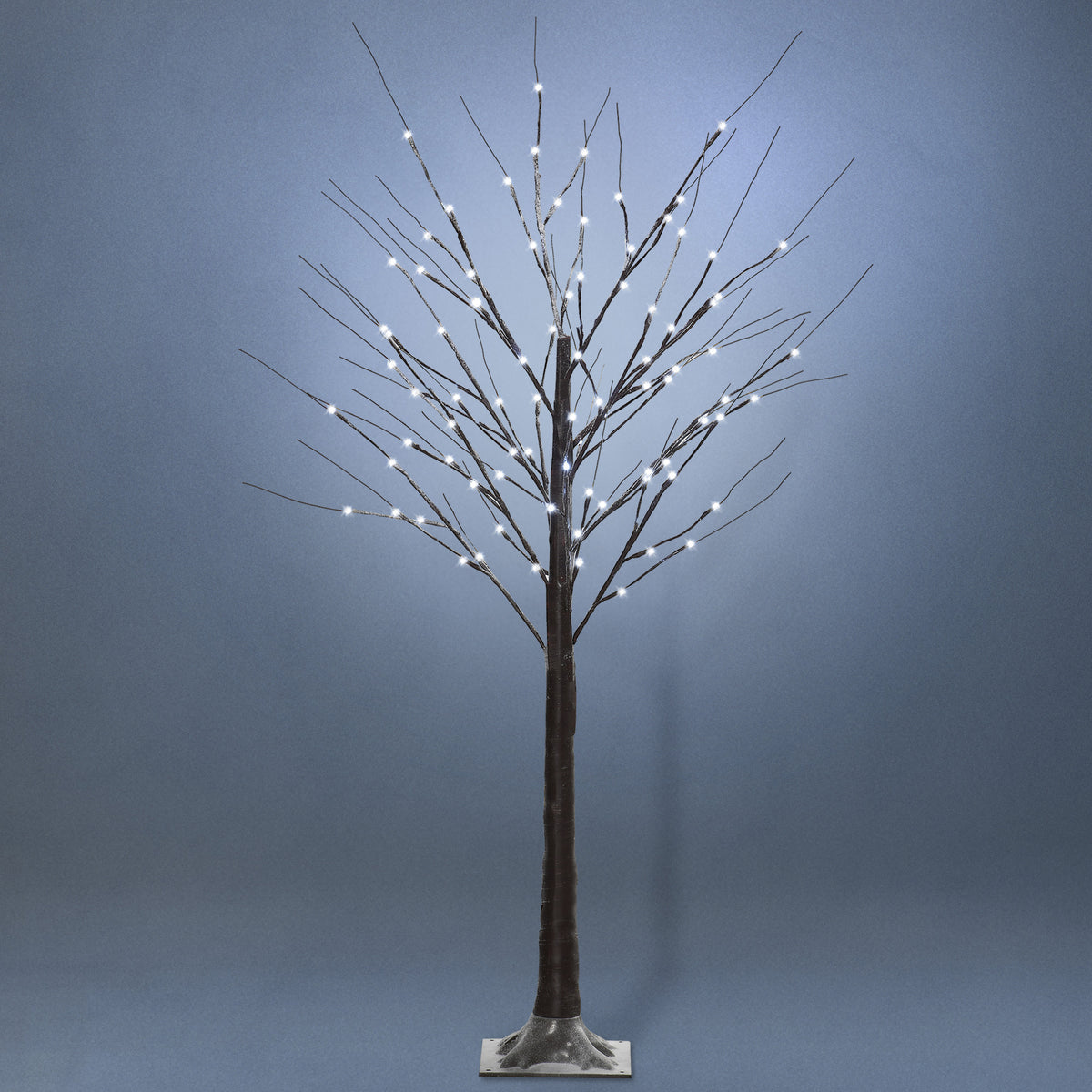 Arbre lumineux LED - décoration lumineuse blanc froid - 96 LEDs - usage intérieur - 150 cm chambre maison marron-0