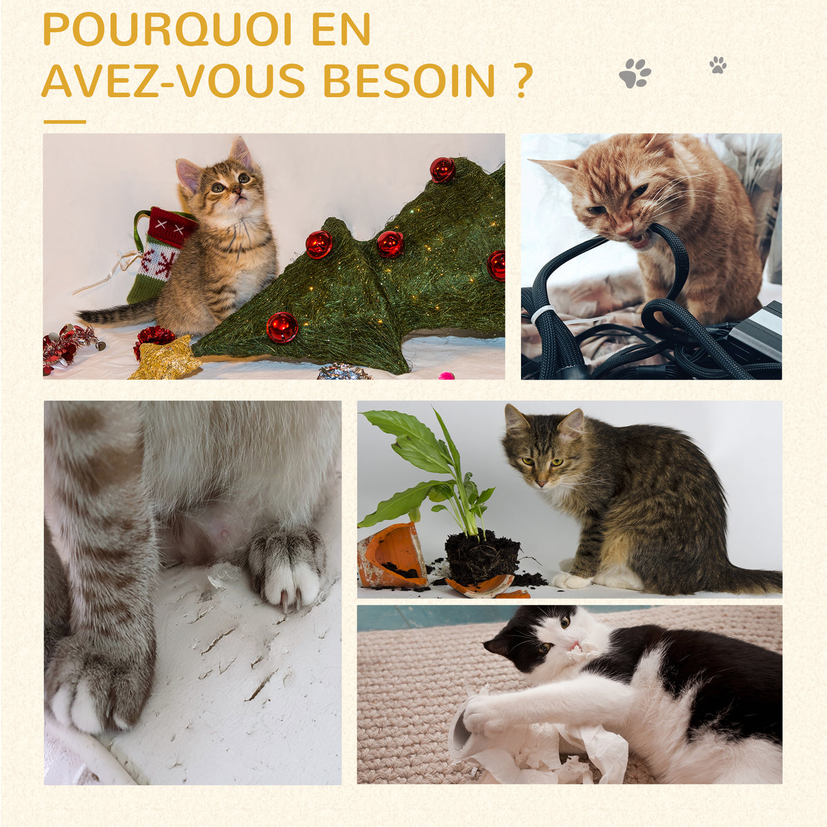 Arbre à chat arbre à grimper grattoir design jeu pompon suspendu + plateforme peluche 40 x 40 x 49 cm sisal beige-4