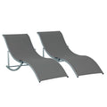 Lot de 2 bains de soleil pliables, chaise longue jardin extérieur en aluminium et textilène anthracite-0