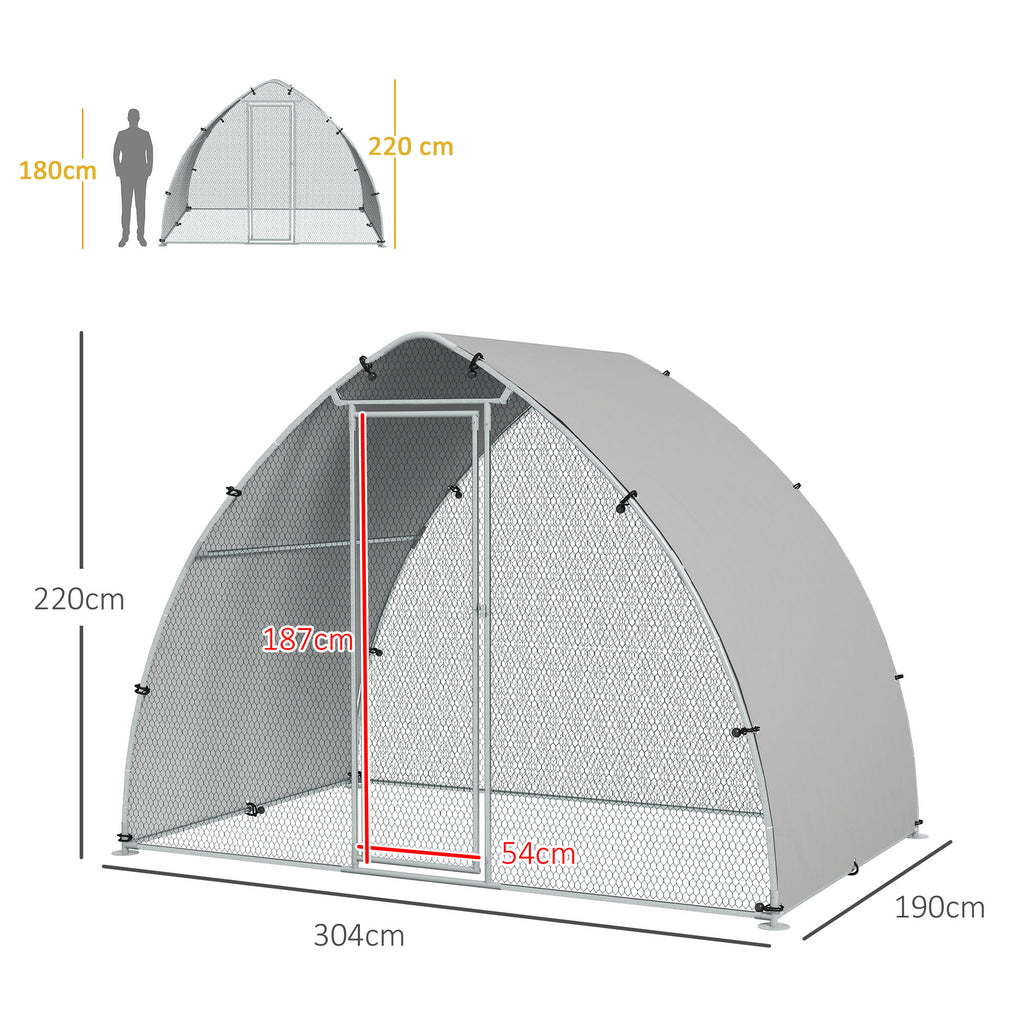 Grand enclos poulailler chenil volière extérieure 5,75m² toit anti-UV toit anti-UV, acier galvanisé, porte verouillable-2