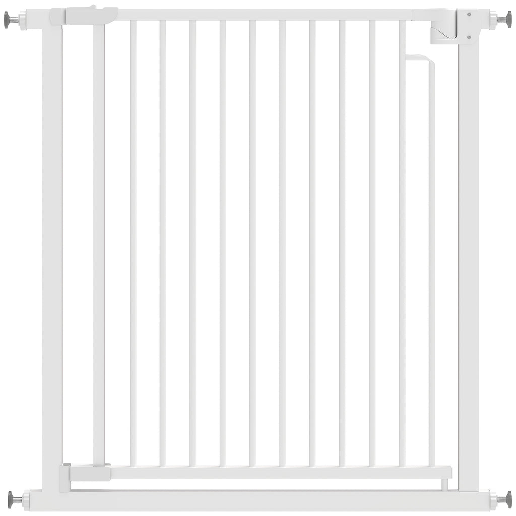 Barrière de sécurité pour chiens et bébés 76 à 80 cm avec extension fixation par pression sans perçage 76 à 80cm blanc-0
