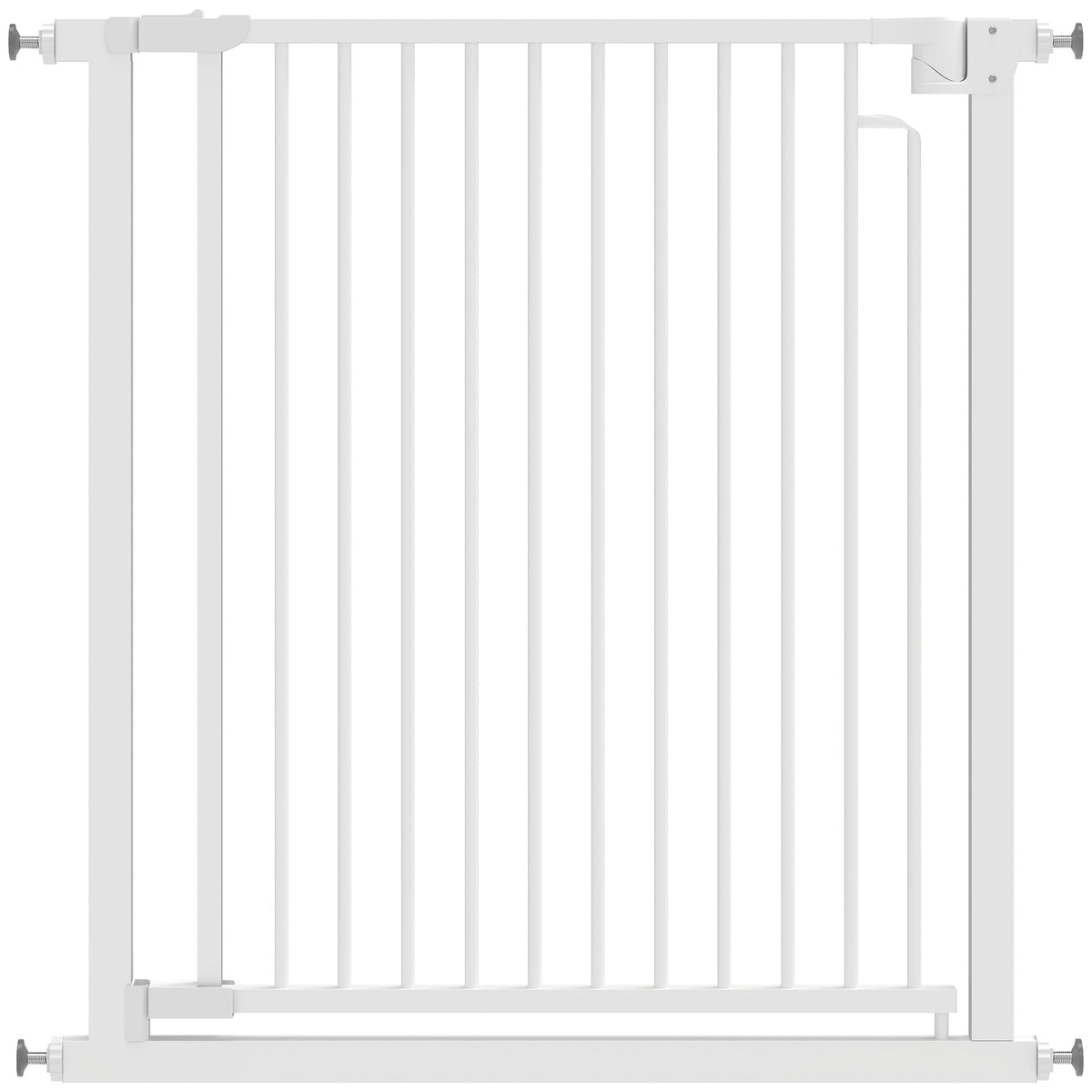 Barrière de sécurité pour chiens et bébés 76 à 80 cm avec extension fixation par pression sans perçage 76 à 80cm blanc-0