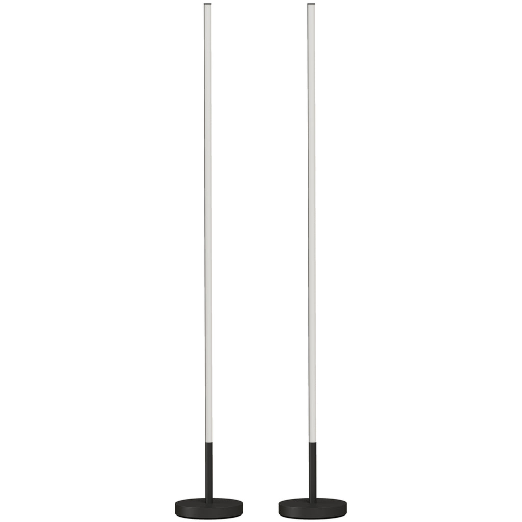 Lot de 2 Lampadaires d'Angle LED 1450lm Lampe d'Angle Dimmable 150cm 3 Niveaux de Luminosité Interrupteur au Pied Noir-0