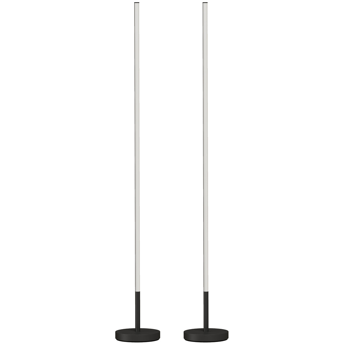 Lot de 2 Lampadaires d'Angle LED 1450lm Lampe d'Angle Dimmable 150cm 3 Niveaux de Luminosité Interrupteur au Pied Noir-0