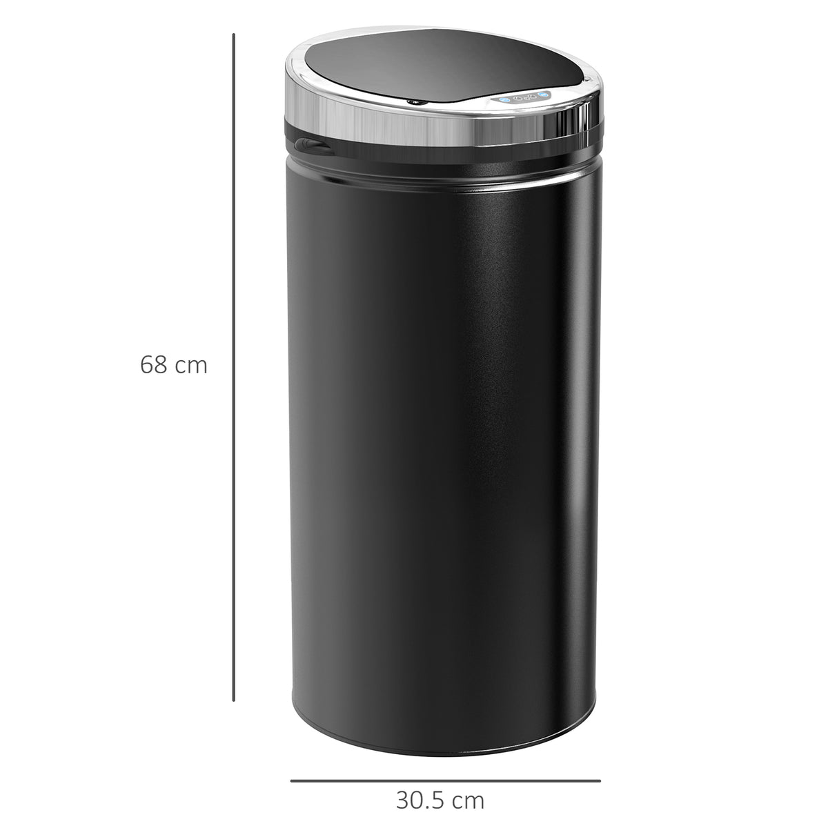 Poubelle automatique 42L, poubelle de cuisine acier galvanisé à capteur de mouvement et bac interne amovible, noir-2