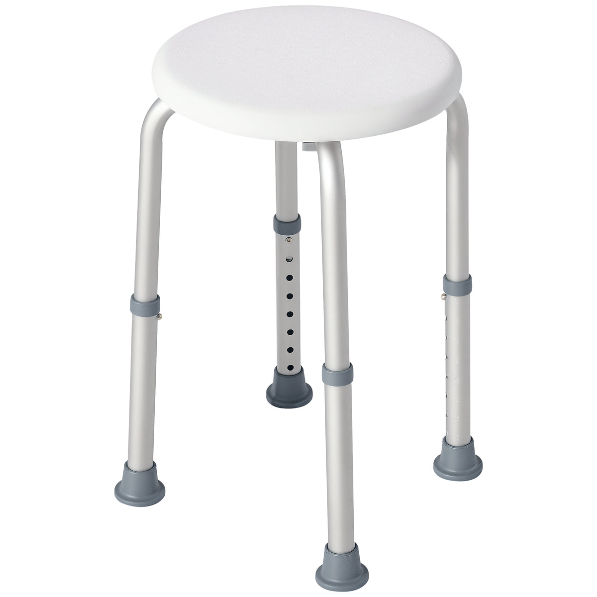 Tabouret de Douche réglable en Hauteur siège de Douche Ergonomique Pieds antidérapants Charge Max. 136 Kg alu HDPE Blanc-0