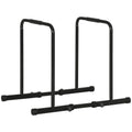 Dips Barre Parallèle Station de Musculation en Acier, Hauteur et Espacement Réglables, 90-102x65x80-90cm, Noir-0