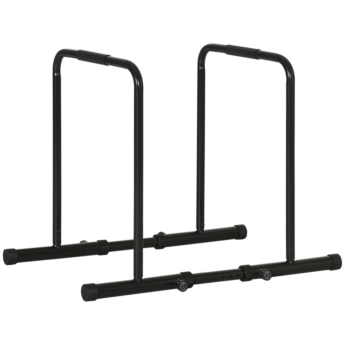 Dips Barre Parallèle Station de Musculation en Acier, Hauteur et Espacement Réglables, 90-102x65x80-90cm, Noir-0