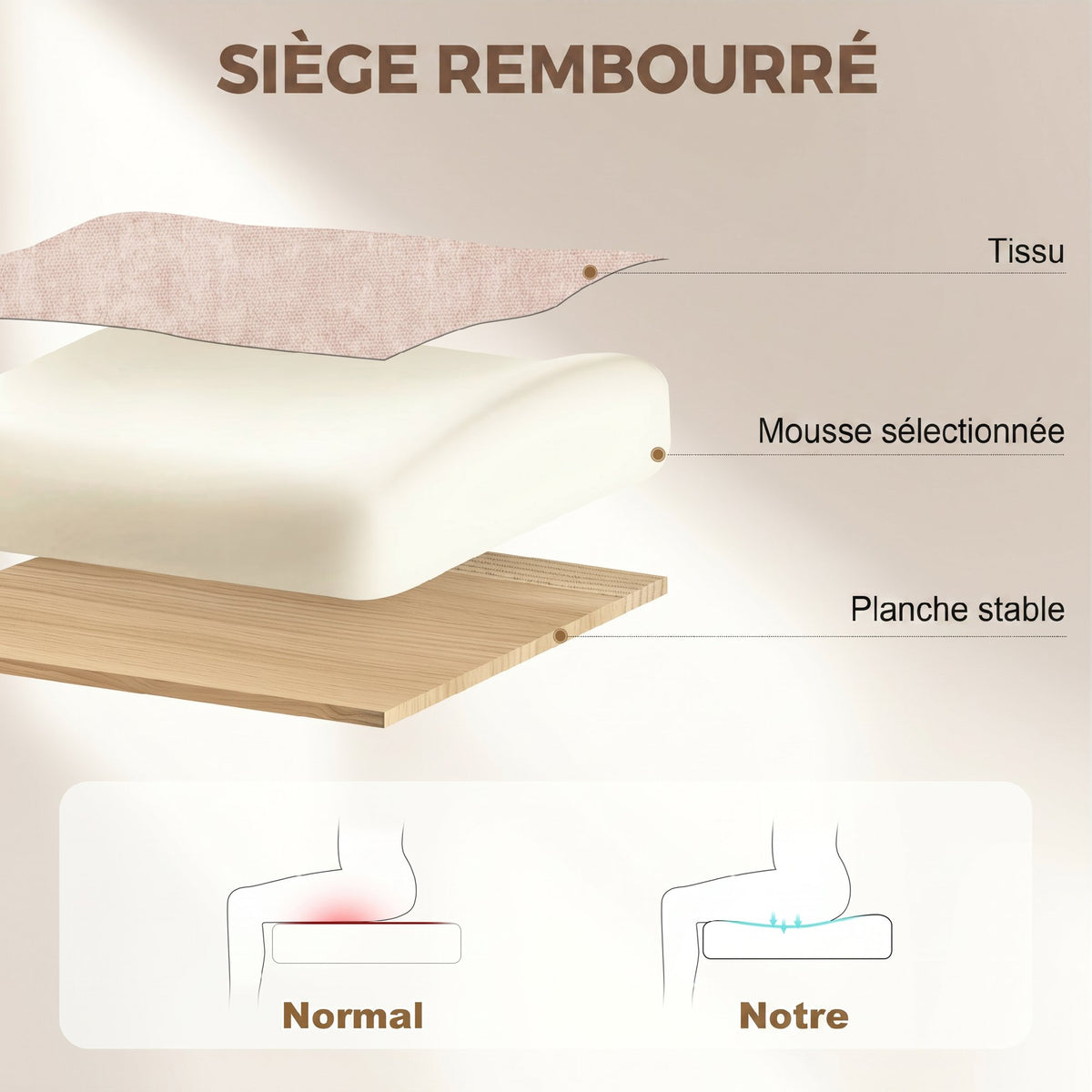 Fauteuil de bureau, chaise bureau ergonomique, hauteur réglable, accoudoirs relevables, 70 x 70 x 114-122 cm, rose-4
