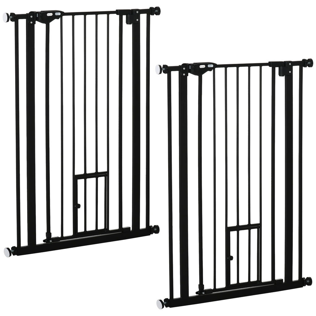 Lot de 2 barrières de sécurité animaux de 104H cm avec système de double verrouillage sans percage de 74 à 80 cm-0