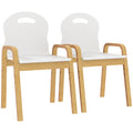 Lot de 2 chaises pour enfants réglables en hauteur fauteuil enfants en bois massif avec accoudoirs 39x34x61,5cm blanc-0