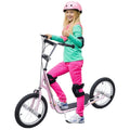 Trottinette patinette Grandes Roues pneumatiques Ø 41 cm avec pegs Rose-0