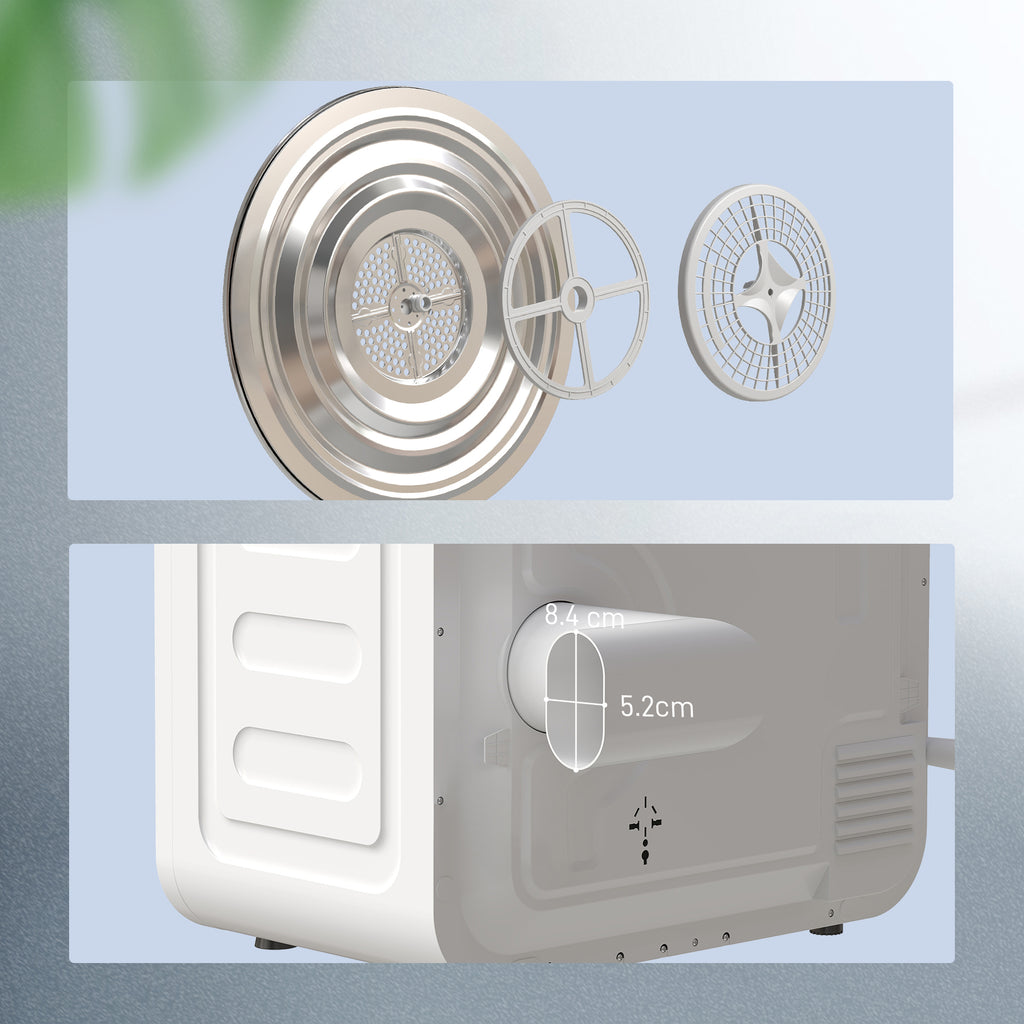 Sèche-linge à évacuation portable 4 Kg, sèche-linge 800 W compact, 5 modes de séchage, minuterie, blanc-8