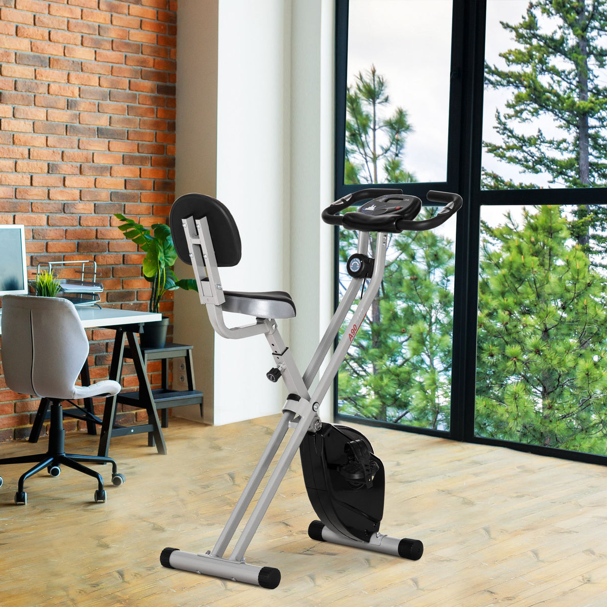 Vélo d'Appartement Pliable Magnétique Cardio-training - Sport Maison avec 8 Niveaux de Résistance et Roulettes - Silencieux Home Trainer avec Capteur de Pouls pour Fitness Homme et Femme, Noir-9