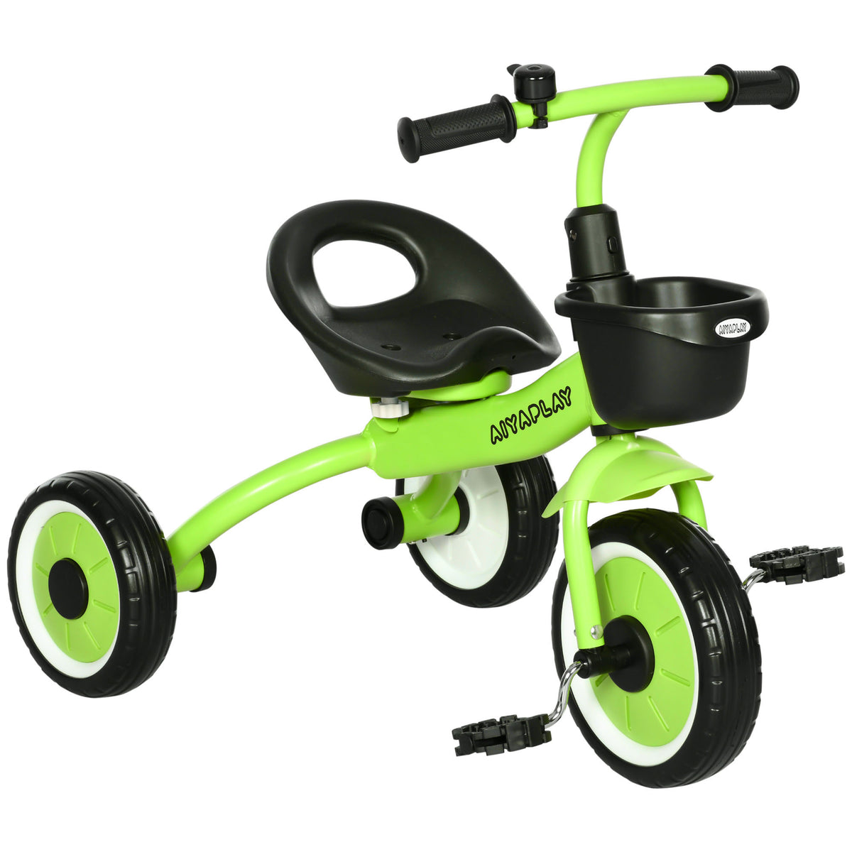 Tricycle enfants avec sonnette et panier selle réglable avec dossier - pour enfant de 2 à 5 ans vert-0