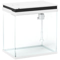 Petit aquarium complet 14L aquarium en verre avec système de filtration éclairage LED pompe à eau 30 x 20 x 33 cm blanc-0