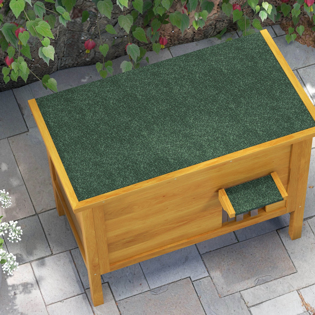 Maison pour chats niche d'extérieur en bois surrélevée avec toit ouvrable isolée  85 x 50 x 68,5 cm naturel vert-7