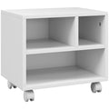 Support d'imprimante meuble de rangement bureau caisson 4 compartiments ouverts 40L x 30l x 36H cm blanc-0