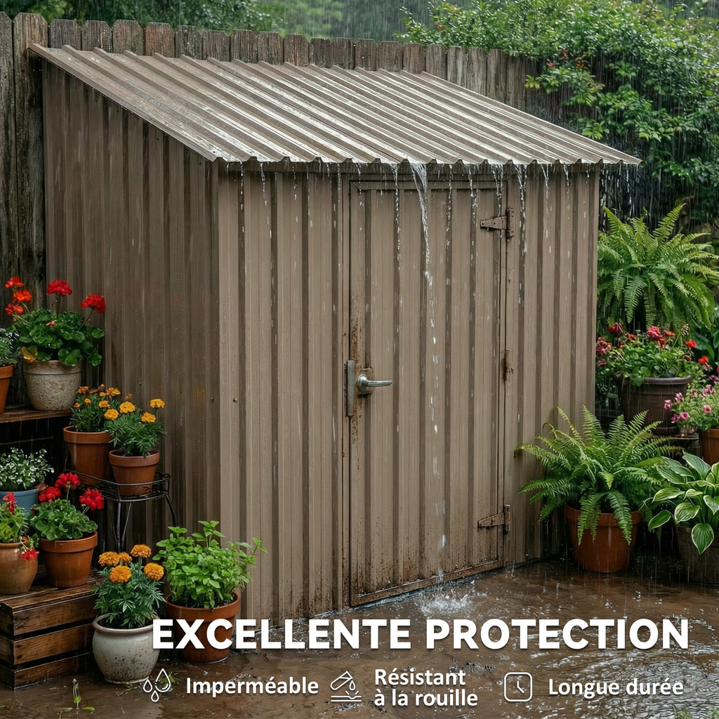 Lot de 12 Panneaux en Acier Galvanisé Résistant aux Intempéries, Marron, Dim. d'un Panneau 129L x 45l cm-5