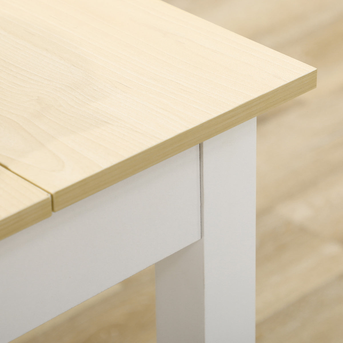 Table de salle à manger design moderne bicolore avec grand plateau 4-6 personnes en bois dim. 119L x 70l x 75H cm-7