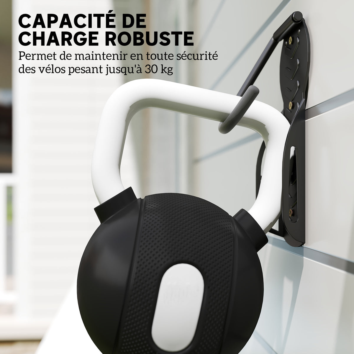 Lot de 4 support de vélo mural crochet de mur pour cintre de vélo pour intérieur et extérieur 25,5 x 10,5 x 4 cm noir-4