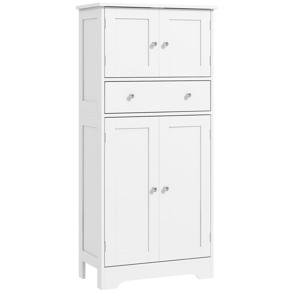 Armoire de cuisine buffet cuisine avec placards, étagères réglables, tiroir, 60 x 30 x 128 cm, blanc-0