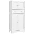 Armoire de cuisine buffet cuisine avec placards, étagères réglables, tiroir, 60 x 30 x 128 cm, blanc-0