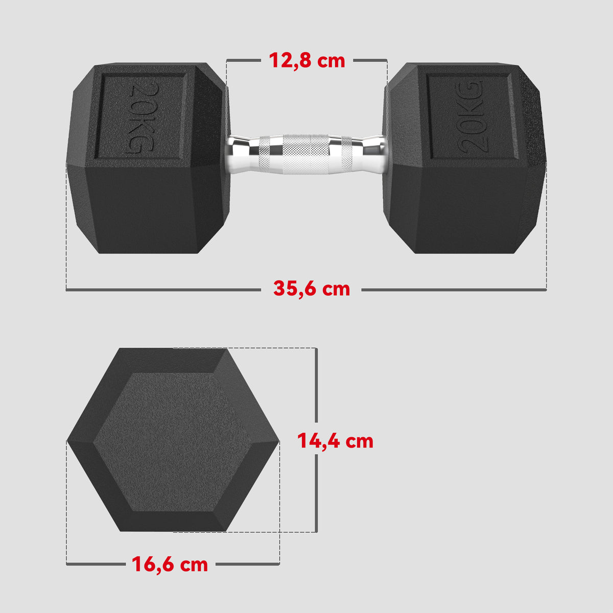 Lot de 2 Haltères Courtes Poids 40 kg, Haltère Hexagonale Entraînement Musculaire & Haltérophilie, Noir-2