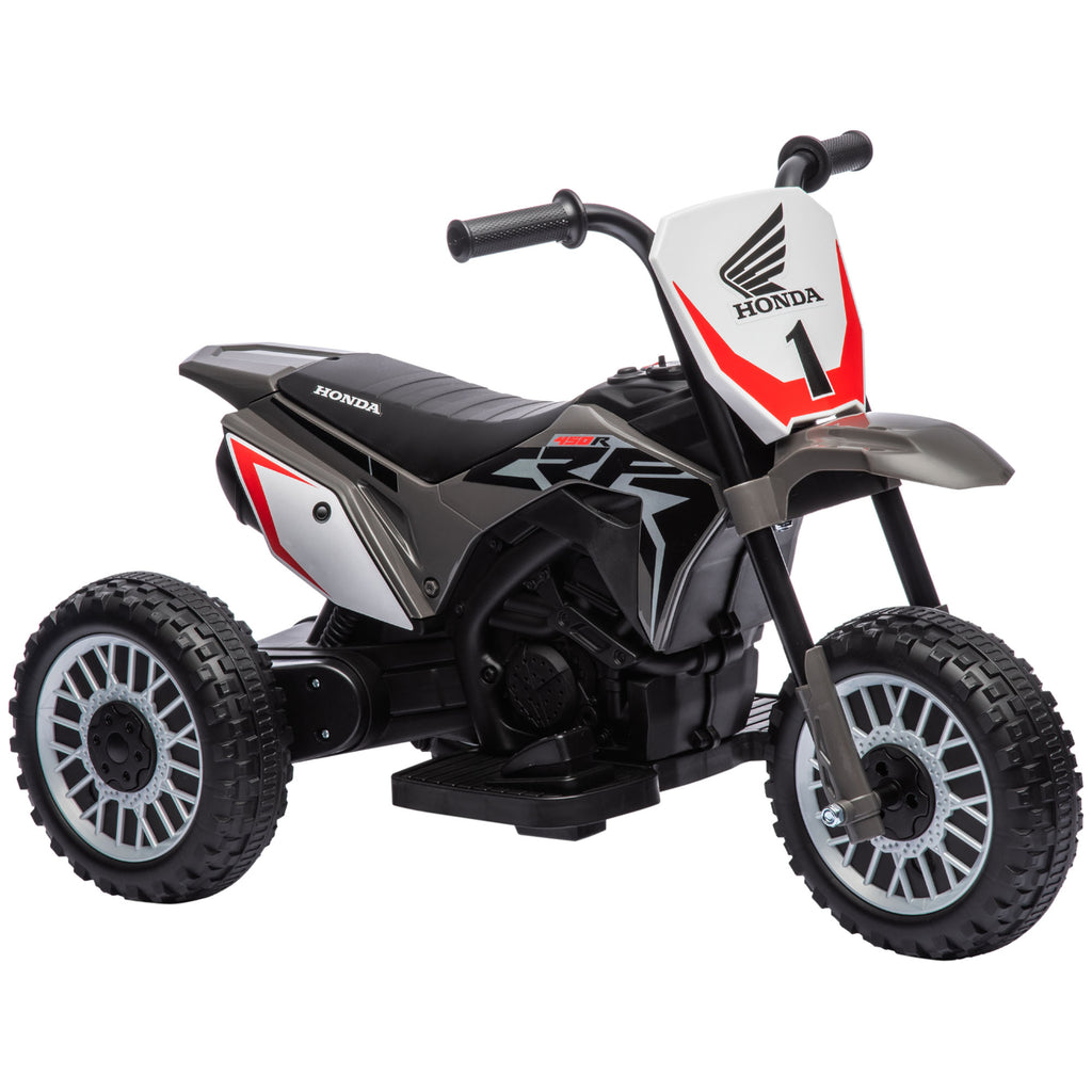Moto cross éléctrique pour enfant licence Honda CRF450RL 3 roues batterie 6V enfants 18-36 mois gris-0