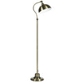 Lampadaire sur pied salon, lampe salon rétro avec abat-jour réglable, interrupteur à pied 42 x 25,5 x 152 cm ton laiton-0