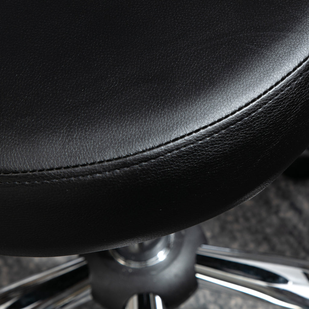 Tabouret à roulettes, tabouret de massage en PU avec hauteur réglable 73-88cm et dossier, chaise de travail pivotant 360°, cadre en acier, pour salon de massage, tatouage, clinique, spa, noir-8