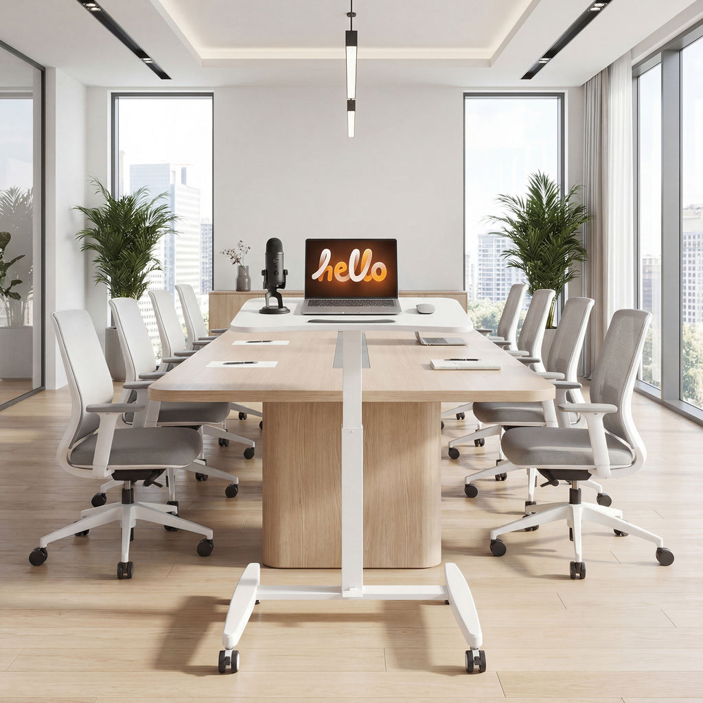 Bureau Debout Réglable en Hauteur, Plateau Inclinable, Roulettes et Cadre en Acier, 60,5 x 52 x 75-114 cm, Blanc-8