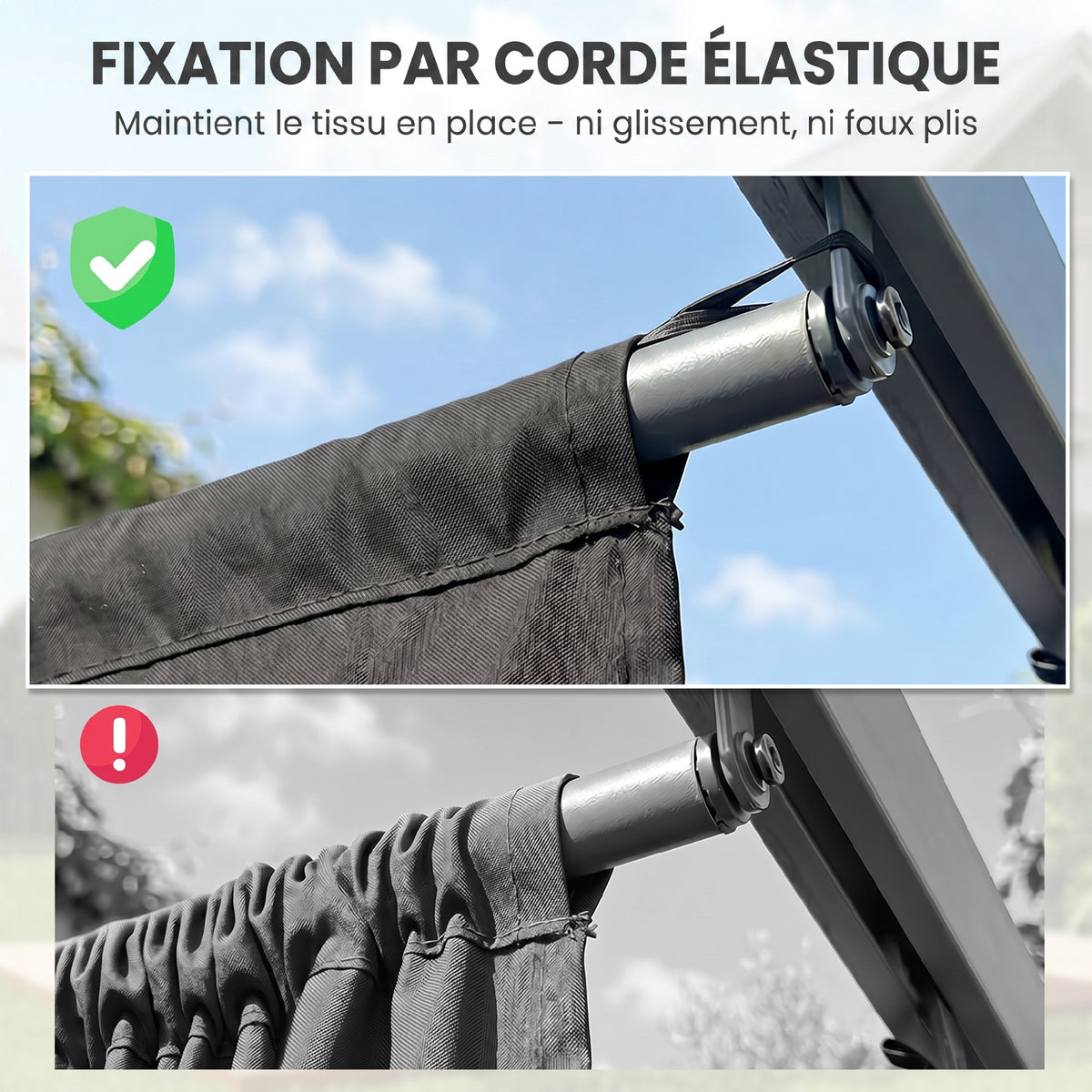 Toile de toit pour pergola tonnelle rétractable de 4 x 3 m - toile uniquement 350 x 260 cm gris foncé-6