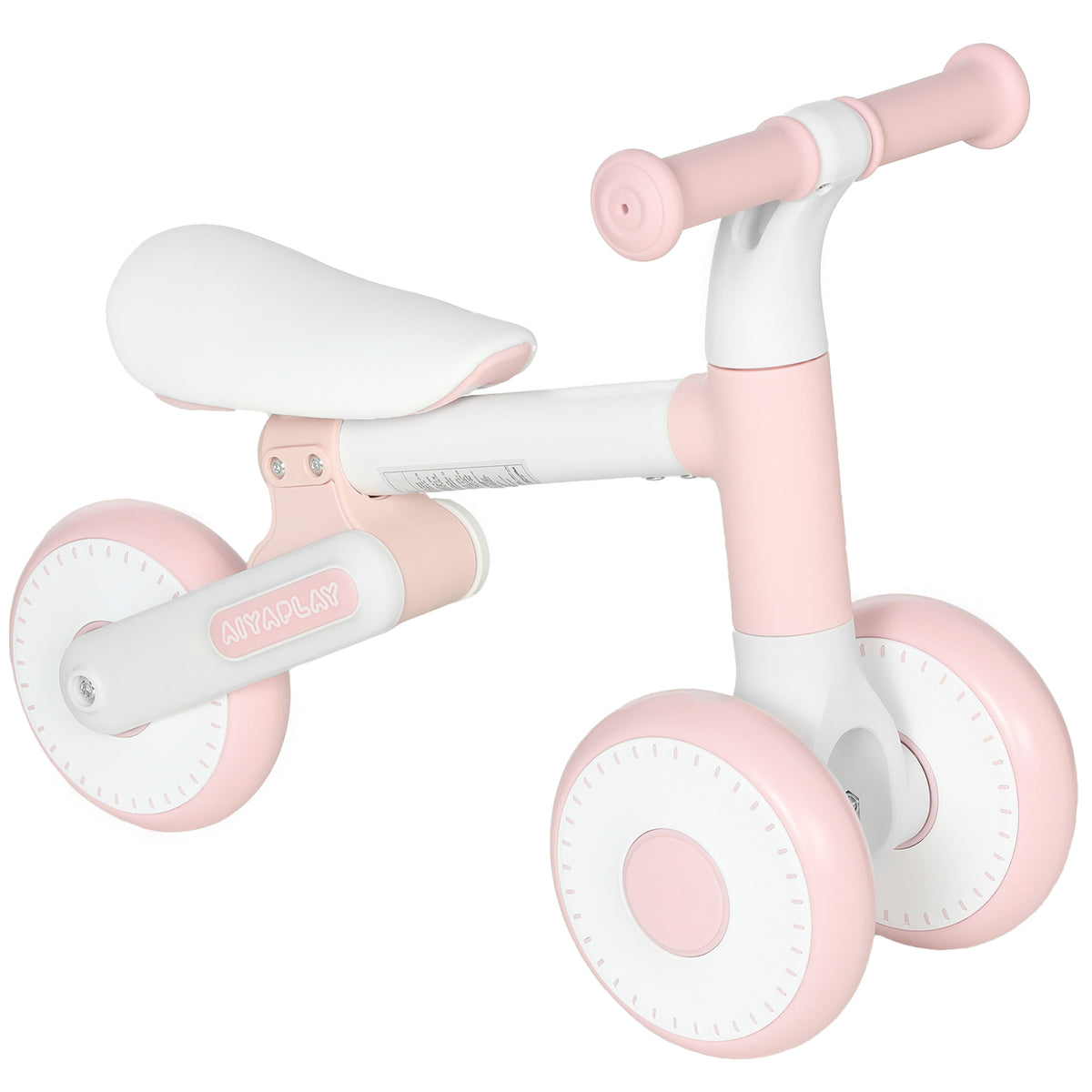 Draisienne Bébé 1-2 Ans Pliable, Siège Réglable, Direction Limitée à 135°, Pneus EVA Silencieux, 52x23x36,5cm, Rose-0