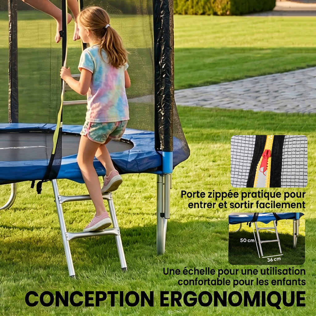 Trampoline d'extérieur avec filet de sécurité Ø180 cm pour enfants et adultes-5