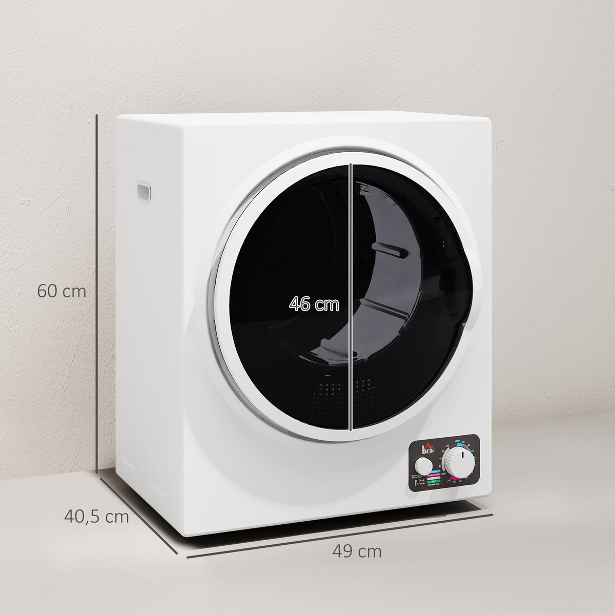 Sèche-Linge électrique portable 850W, capacité 33L 4 modes de fonctionnement, acier inoxydable, 49L x 40,5l x 60H cm-2