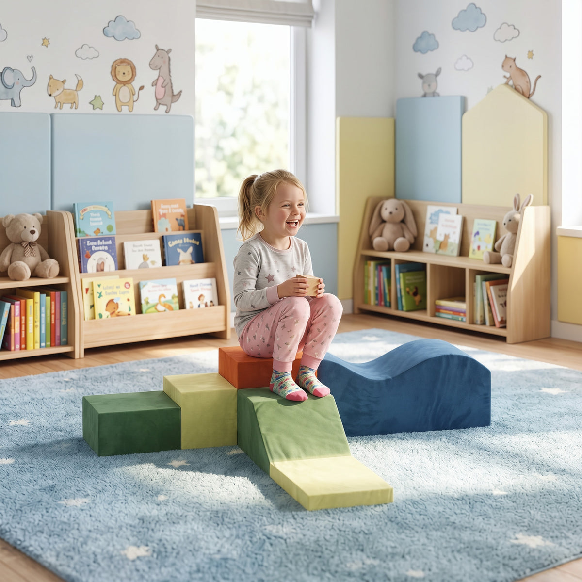 Parcours Motricité Bébé 6PCS, Module Motricité Bébé en Mousse, Housse en Velours, Base Antidérapante, Multicolore-8