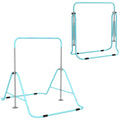 Barre fixe de gymnastique pour enfants pliante hauteur réglable de 88 à 128 cm vert-0