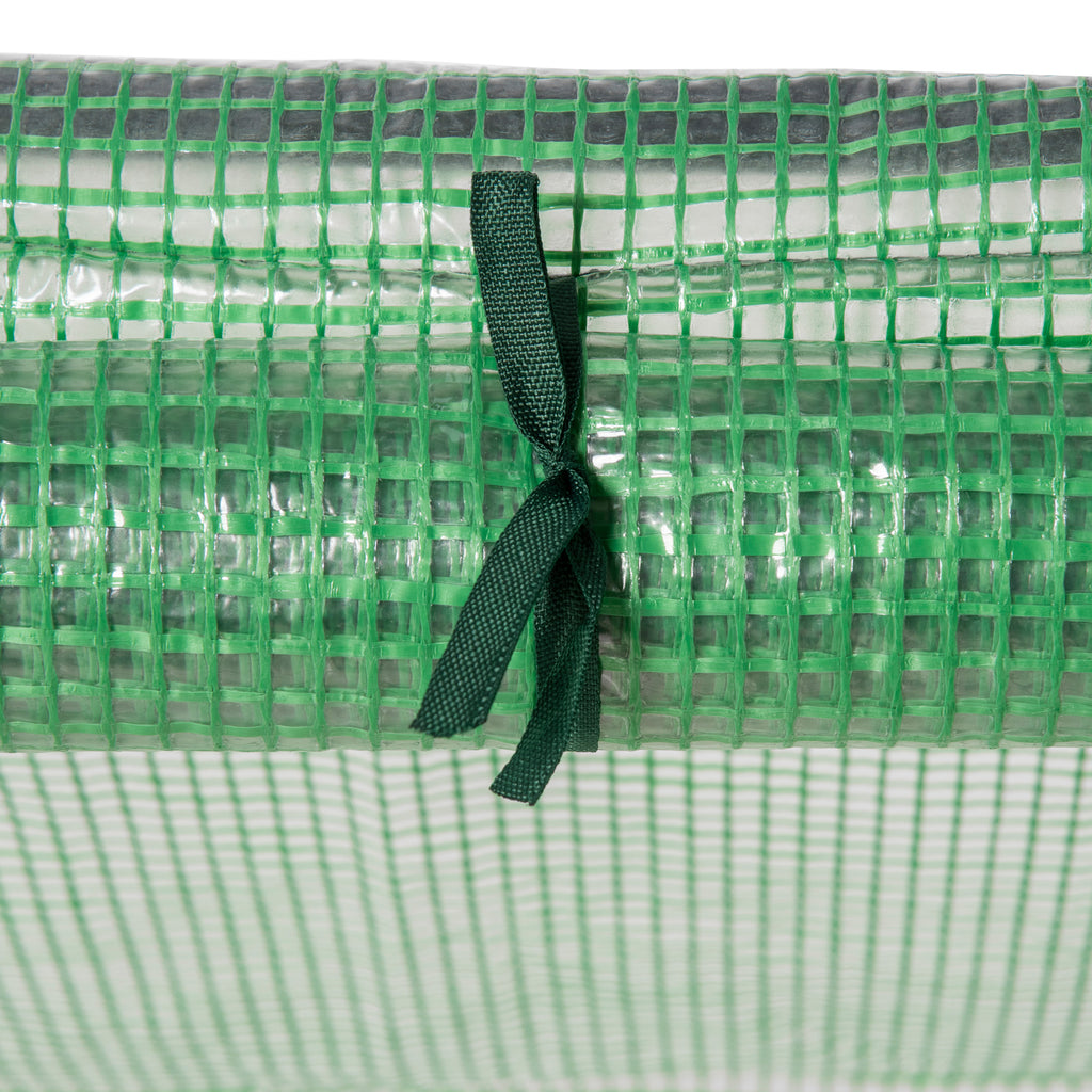 Mini Serre de Jardin Mini Serre Tunnel 180L x 90l x 90H cm Toit Pointu Acier PE Haute Densité 140 g/m² Anti-UV Fenêtres avec Zip Enroulables Vert-9