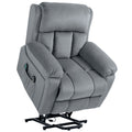 Fauteuil releveur électrique avec fonction massage et chaleur inclinaison réglable revêtement synthétique tissu gris-0