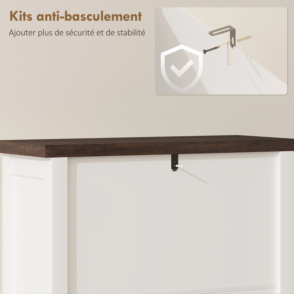 Meuble à chaussures 18 paires, armoire à chaussures étroite avec 3 tiroirs rabattables et étagères réglables, blanc-8